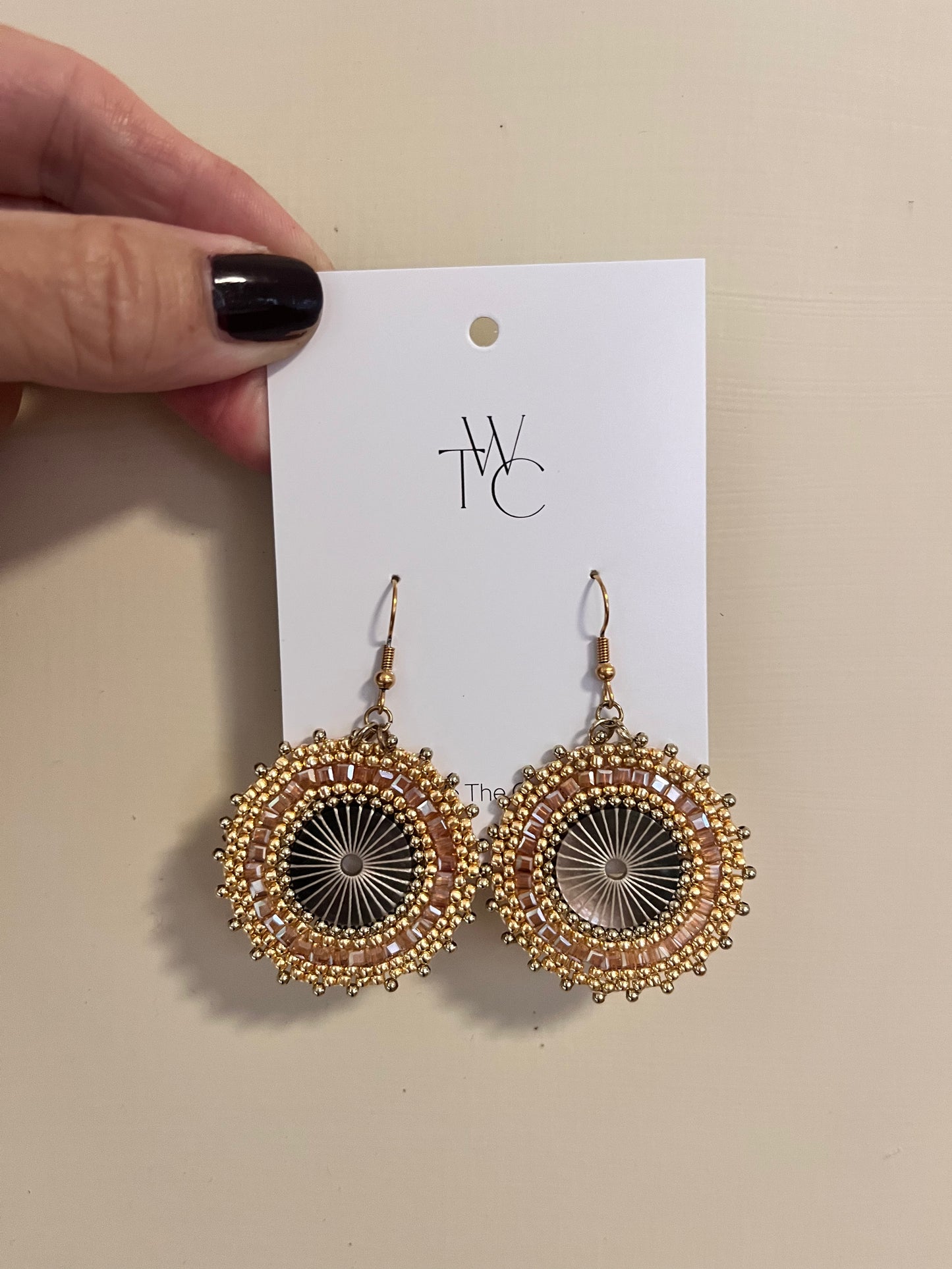 579 | FRANCESCA BEADED EARRINGS | BLUSH