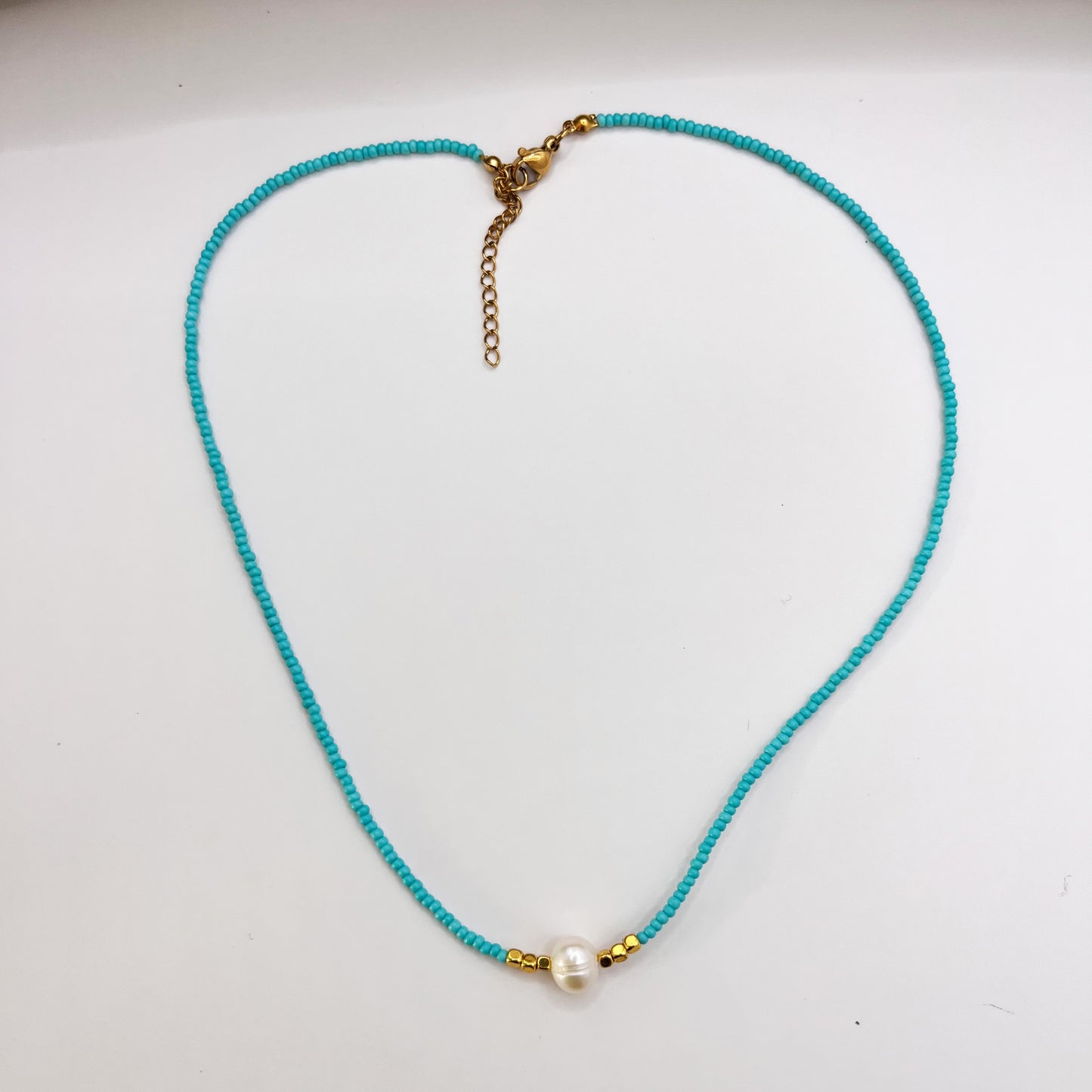 611 | PEARL & BEAD CHOKER | BLUE
