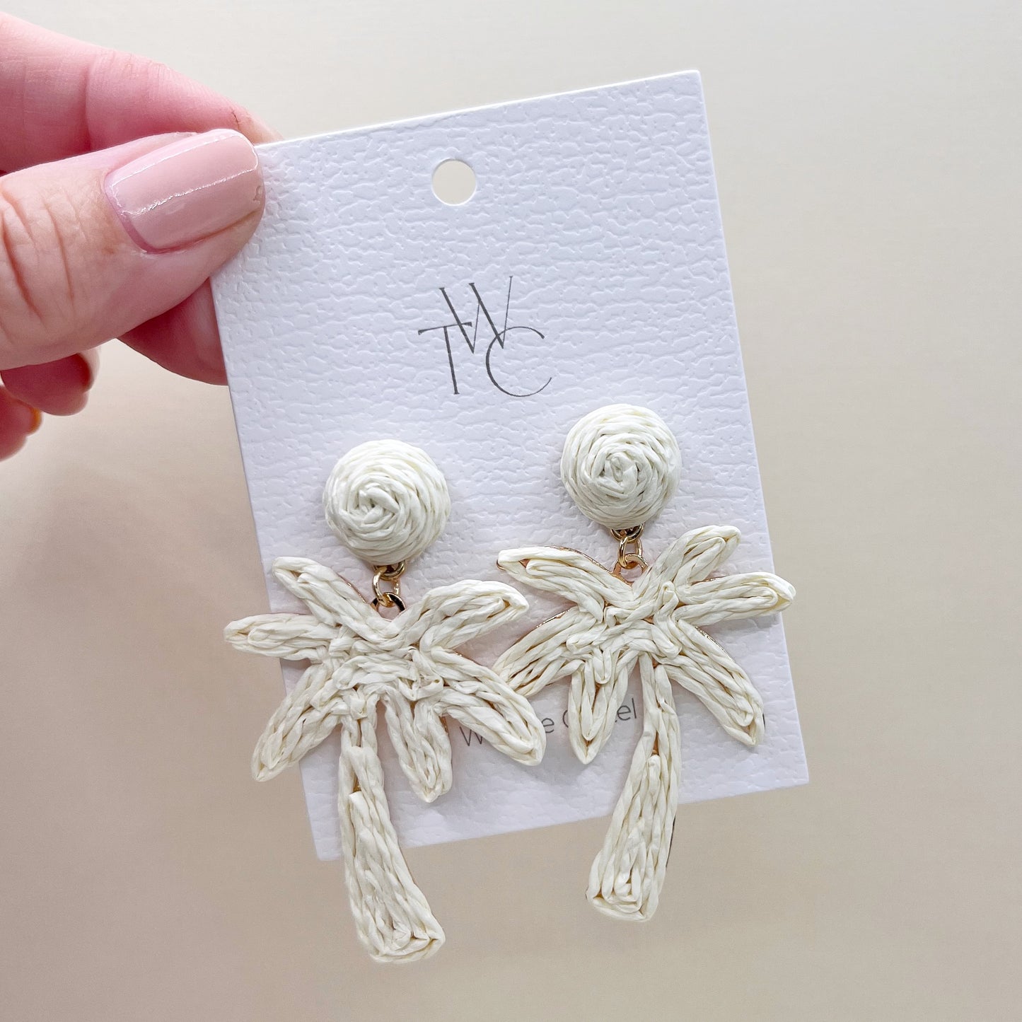 658 | ISLAND PALM EARRINGS | IVORY