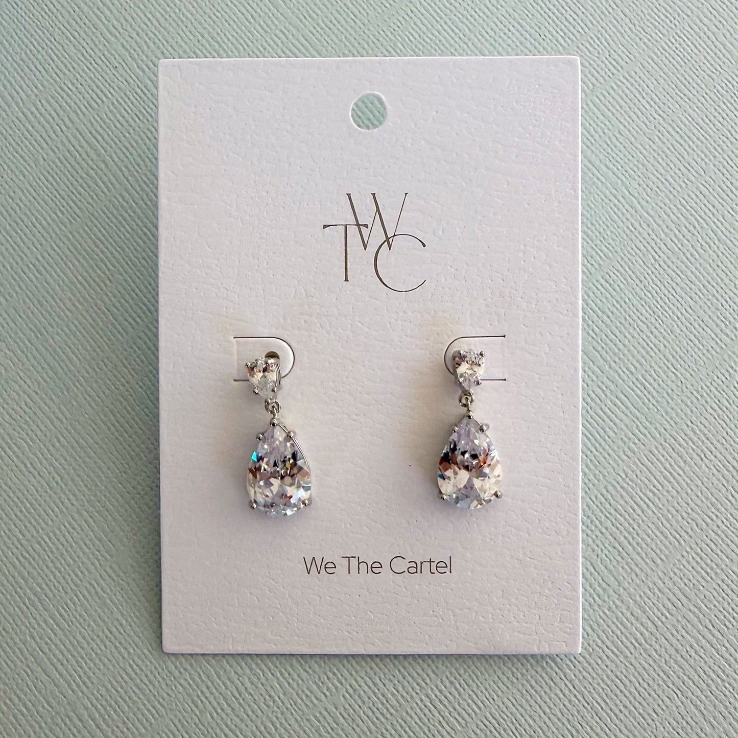 863 | Bella Pear Drop Earrings | Silver