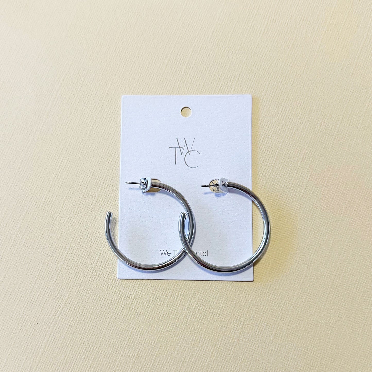 830 | CARTER HOOP EARRINGS | 4cm SILVER