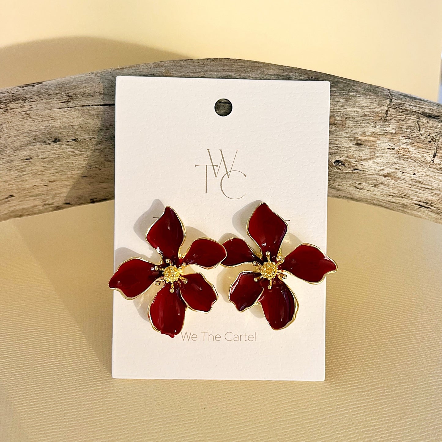 801 | CLAIRE FLOWER EARRINGS | DEEP BURGUNDY