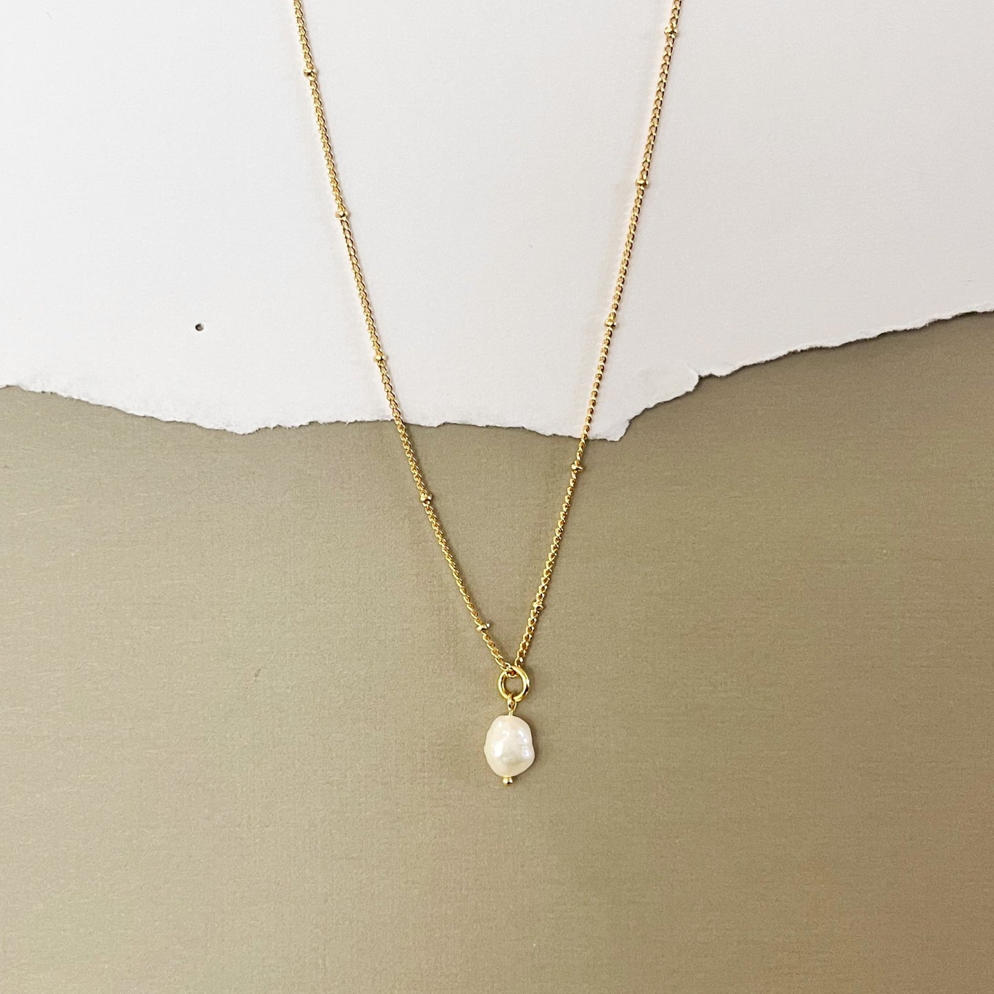 593 | CLEO PEARL NECKLACE | GOLD