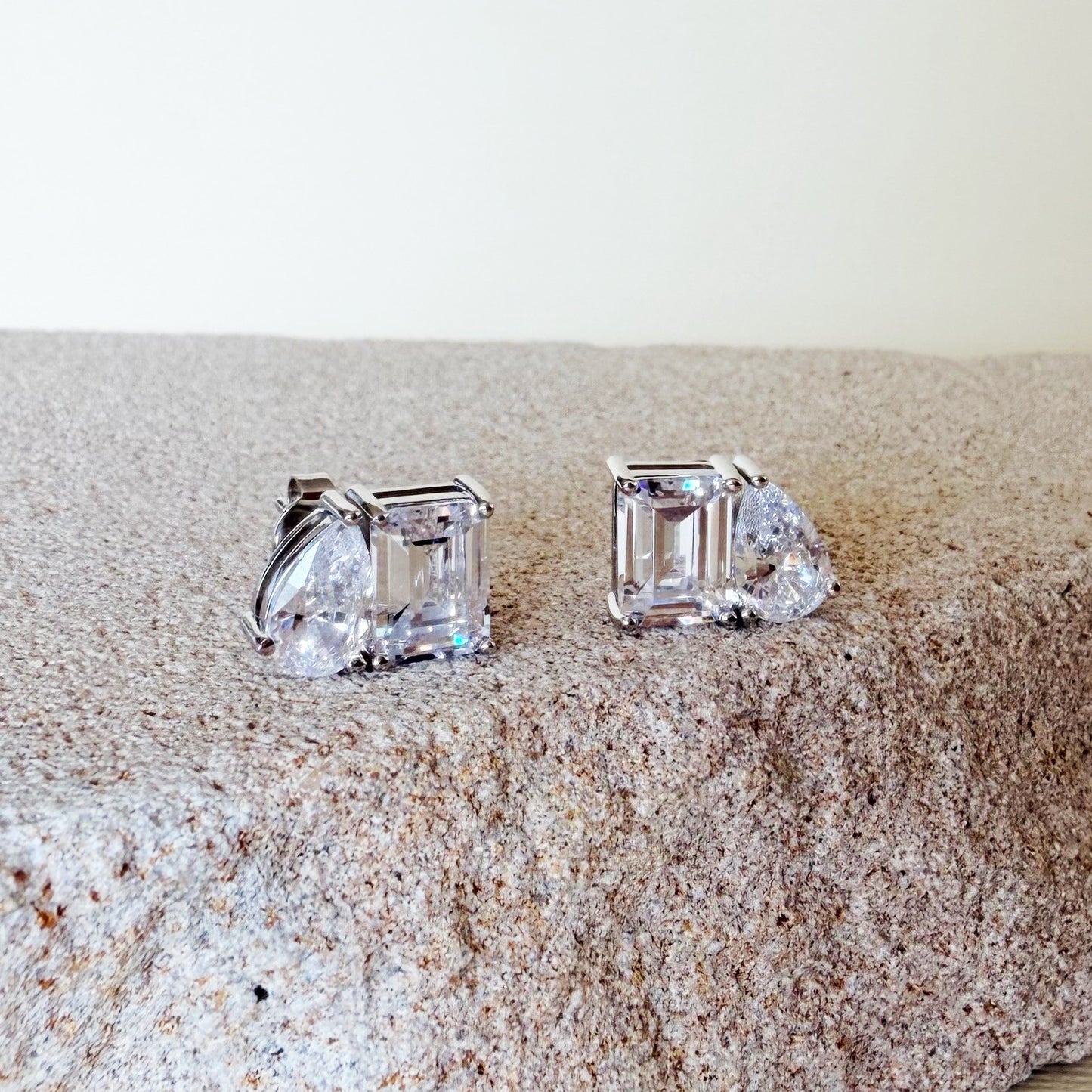 868 | GEORGINA PEAR & EMERALD CUT EARRINGS