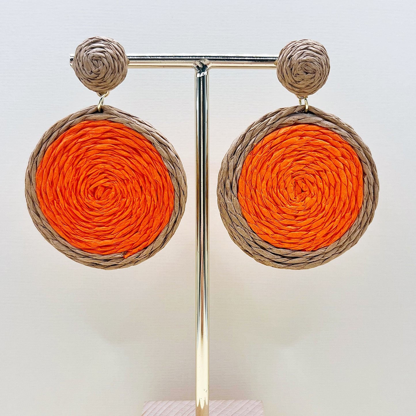 668 | MARTHA EARRINGS | ORANGE/NATURAL