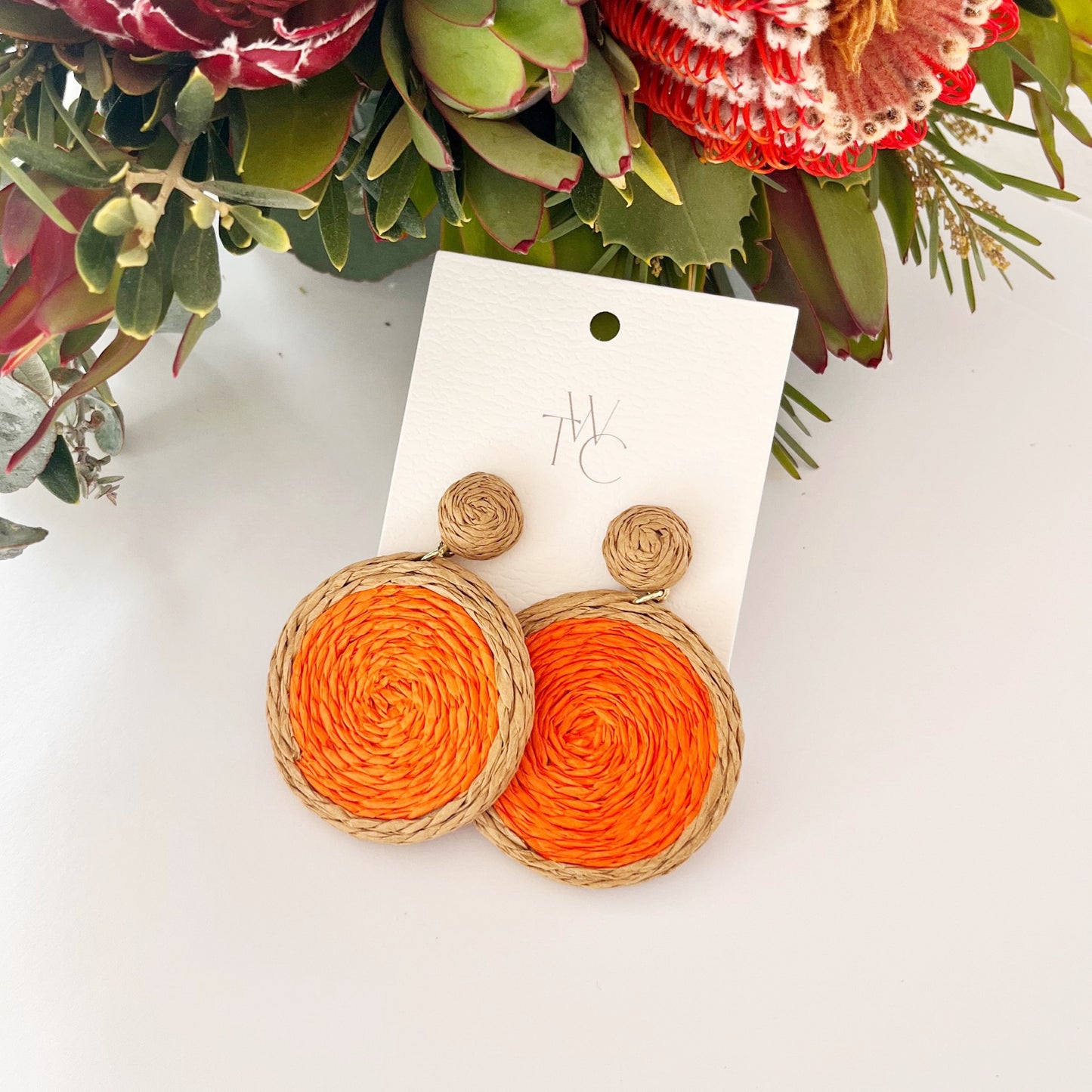 668 | MARTHA EARRINGS | ORANGE/NATURAL