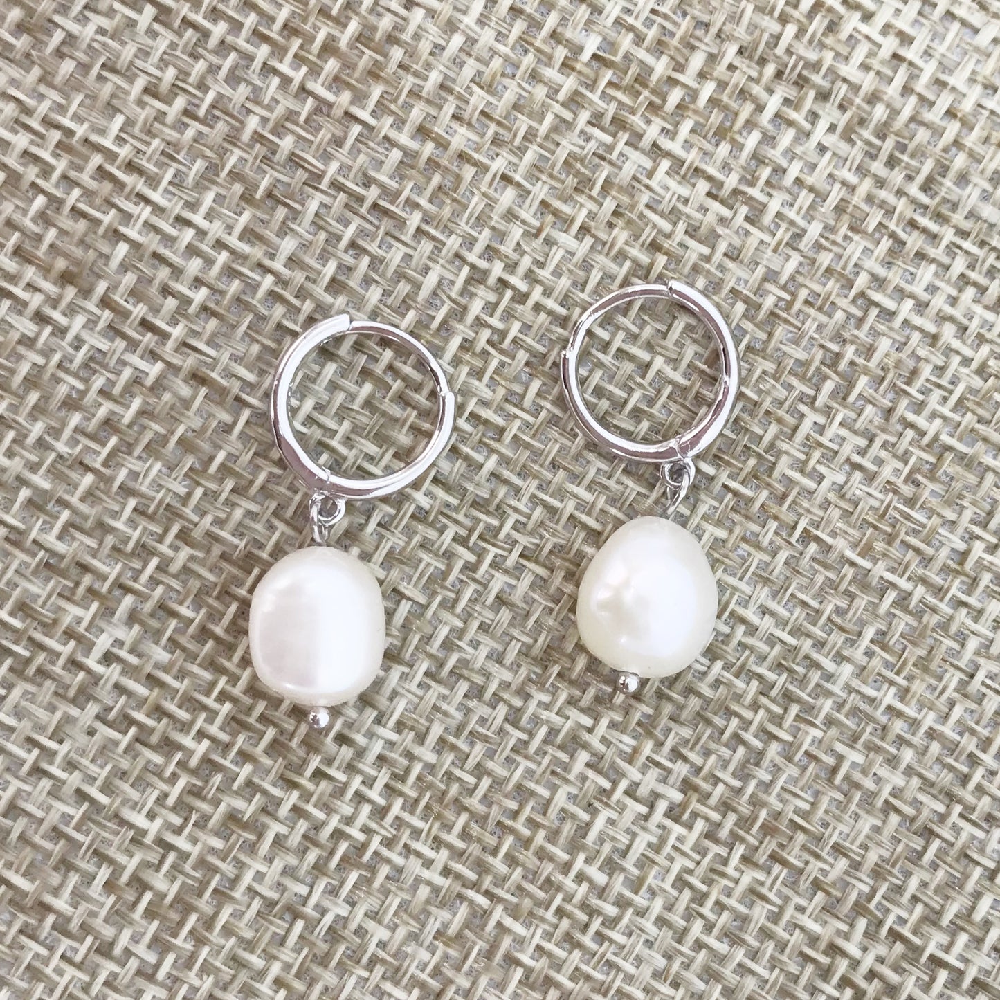 178 | JADE FRESHWATER PEARL HUGGIES | STERLING SILVER