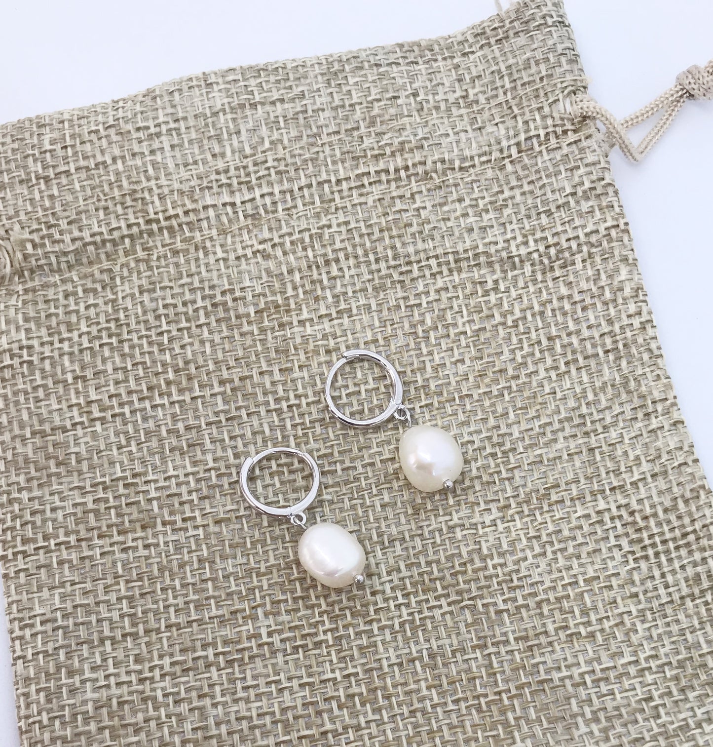 178 | JADE FRESHWATER PEARL HUGGIES | STERLING SILVER