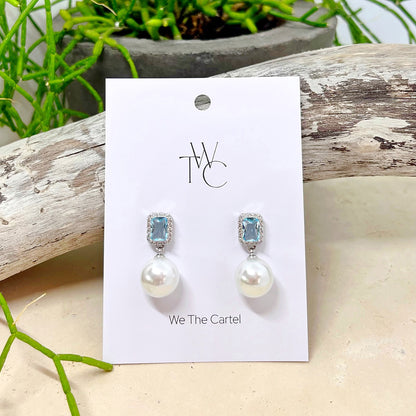 431 | ARIEL EARRINGS | AQUA MARINE WITH PEARL