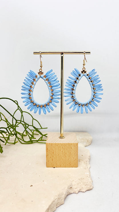 453 | SKYE RAFFIA EARRINGS | POWDER BLUE