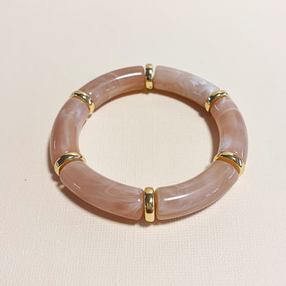 782 | RESIN BRACELET | TAUPE PINK & GOLD