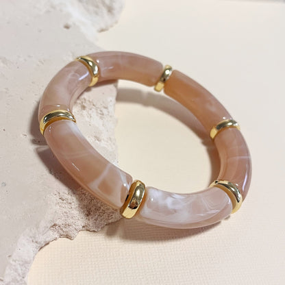 782 | RESIN BRACELET | TAUPE PINK & GOLD