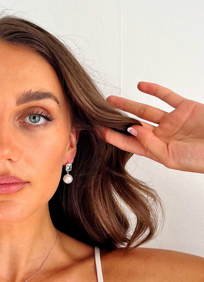 431 | ARIEL EARRINGS | AQUA MARINE WITH PEARL