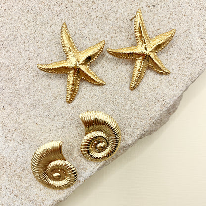 640 | SUNDIAL SHELL EARRINGS | GOLD