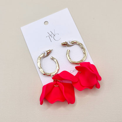 306 |  LOUISA EARRINGS | FLEURO PINK