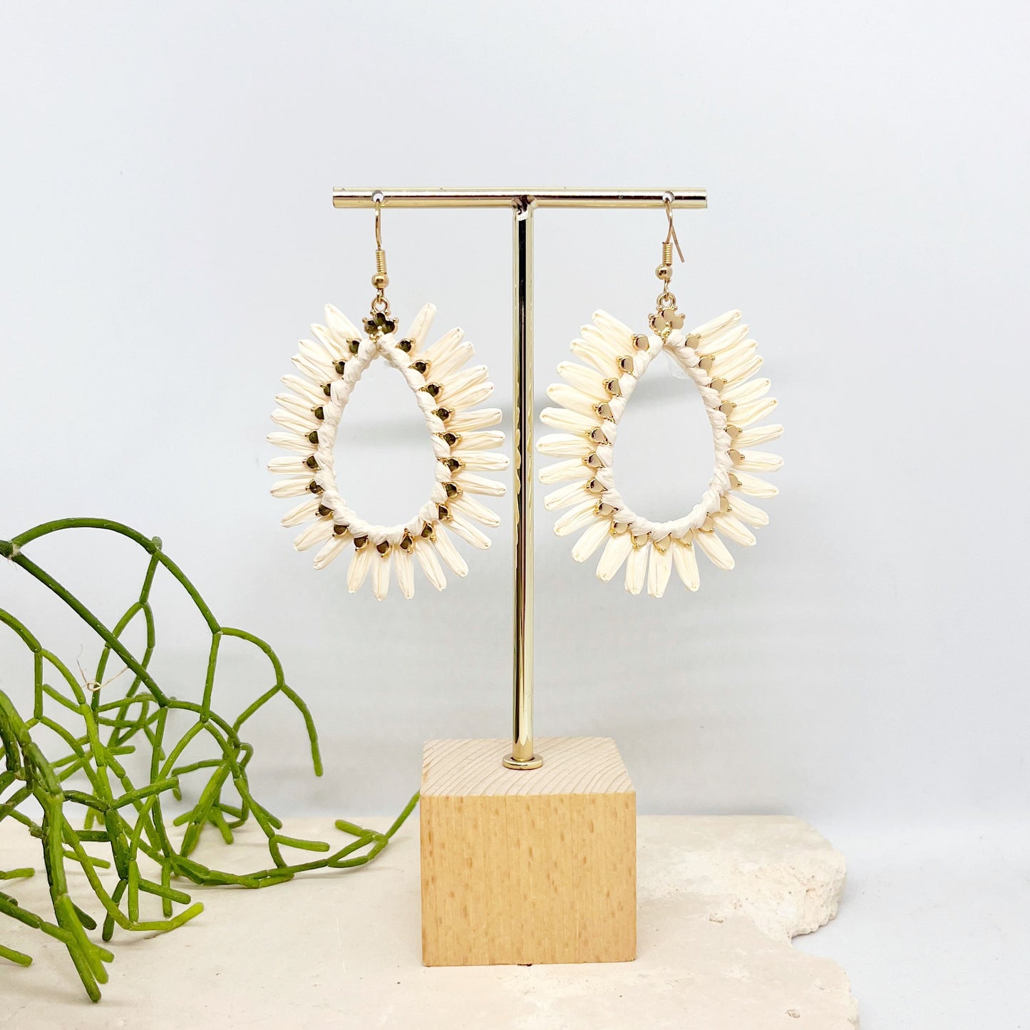 452 | SKYE RAFFIA EARRINGS | CREAM