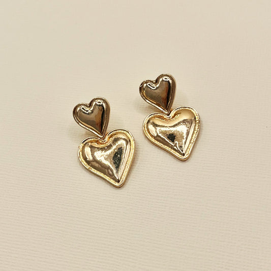 633 | VALENTINE HEART EARRINGS  | GOLD