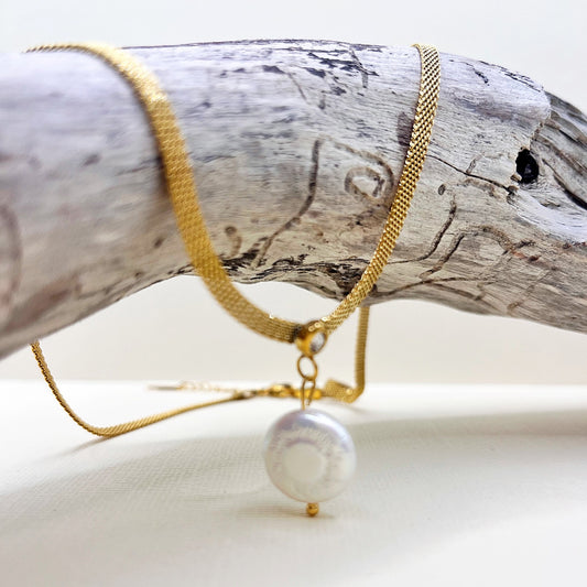 648 |  ADDISON PEARL NECKLACE | GOLD
