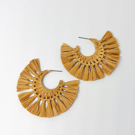 544 | AVA RAFFIA EARRINGS | NATURAL