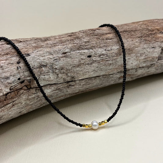 718 | CALLIE PEARL CHOKER | BLACK