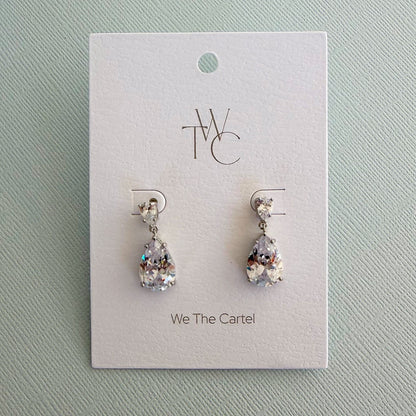863 |  Bella Pear Drop Earrings | Silver