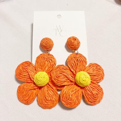 768 | FLOWER BLOOM EARRINGS | ORANGE