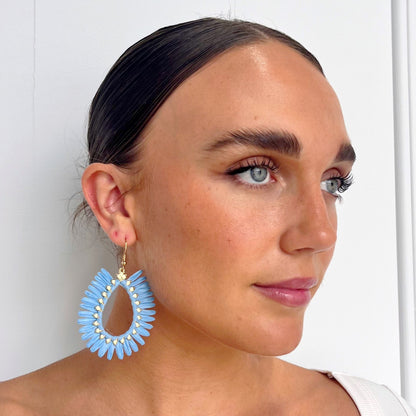 453 | SKYE RAFFIA EARRINGS | POWDER BLUE