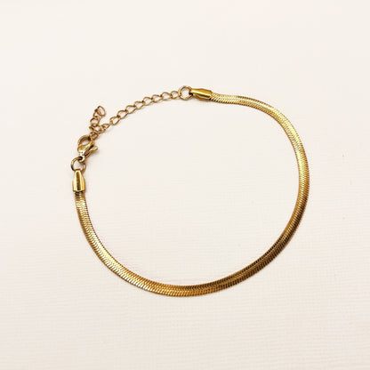 742 | HERRINGBONE  BRACELET | GOLD
