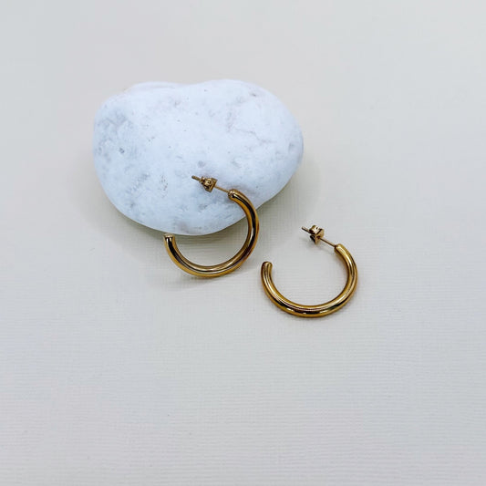 874 | CARTER 25mm HOOP EARRINGS  | GOLD