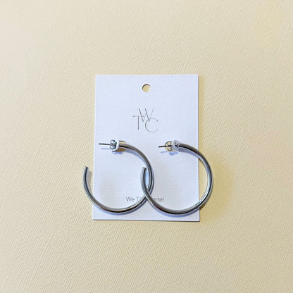 830 | CARTER HOOP EARRINGS  | 4cm SILVER