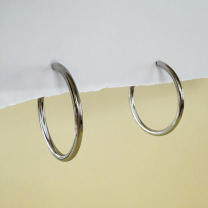830 | CARTER HOOP EARRINGS  | 4cm SILVER