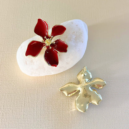 801 | CLAIRE FLOWER EARRINGS | DEEP BURGUNDY