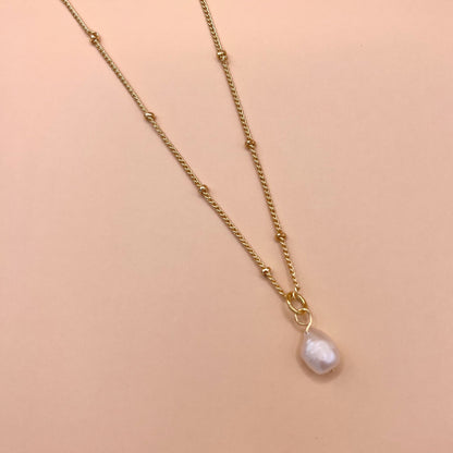 593 | CLEO PEARL NECKLACE | GOLD