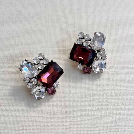 683 |  CONSTANCE EARRINGS | BURGUNDY