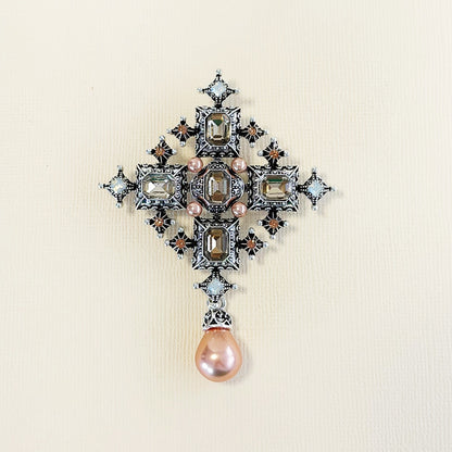 815 |  DAPHNE EMBELLISHED BROOCH |SILVER