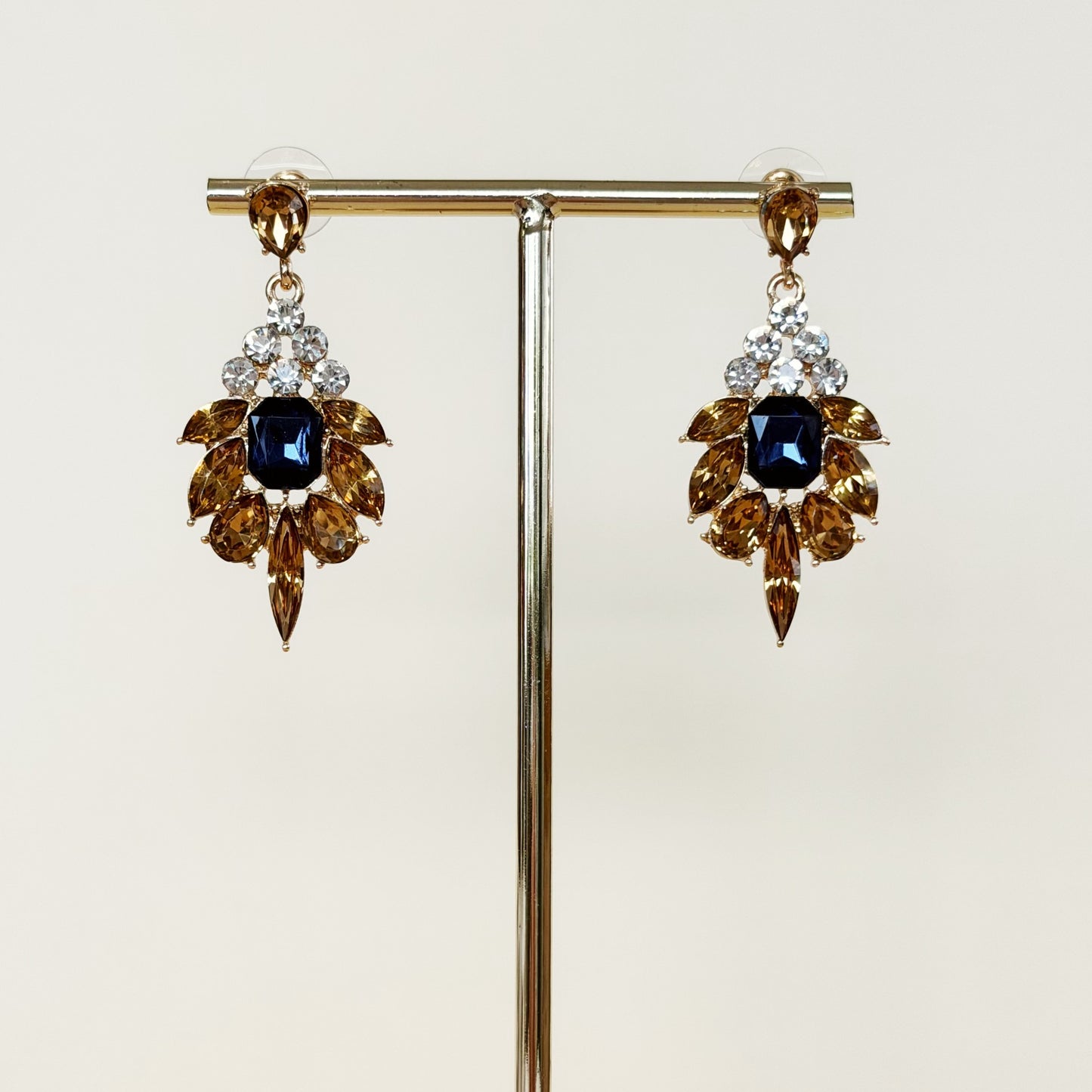817 | ELODIE EARRINGS | AMBER & SAPPHIRE