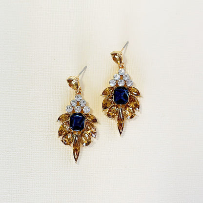 817 | ELODIE EARRINGS | AMBER & SAPPHIRE