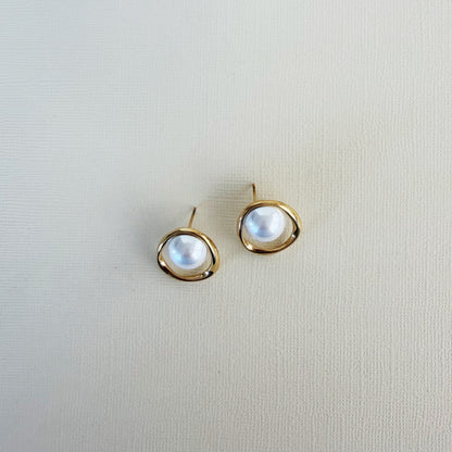 876 | ELSIE PEARL EARRINGS | GOLD