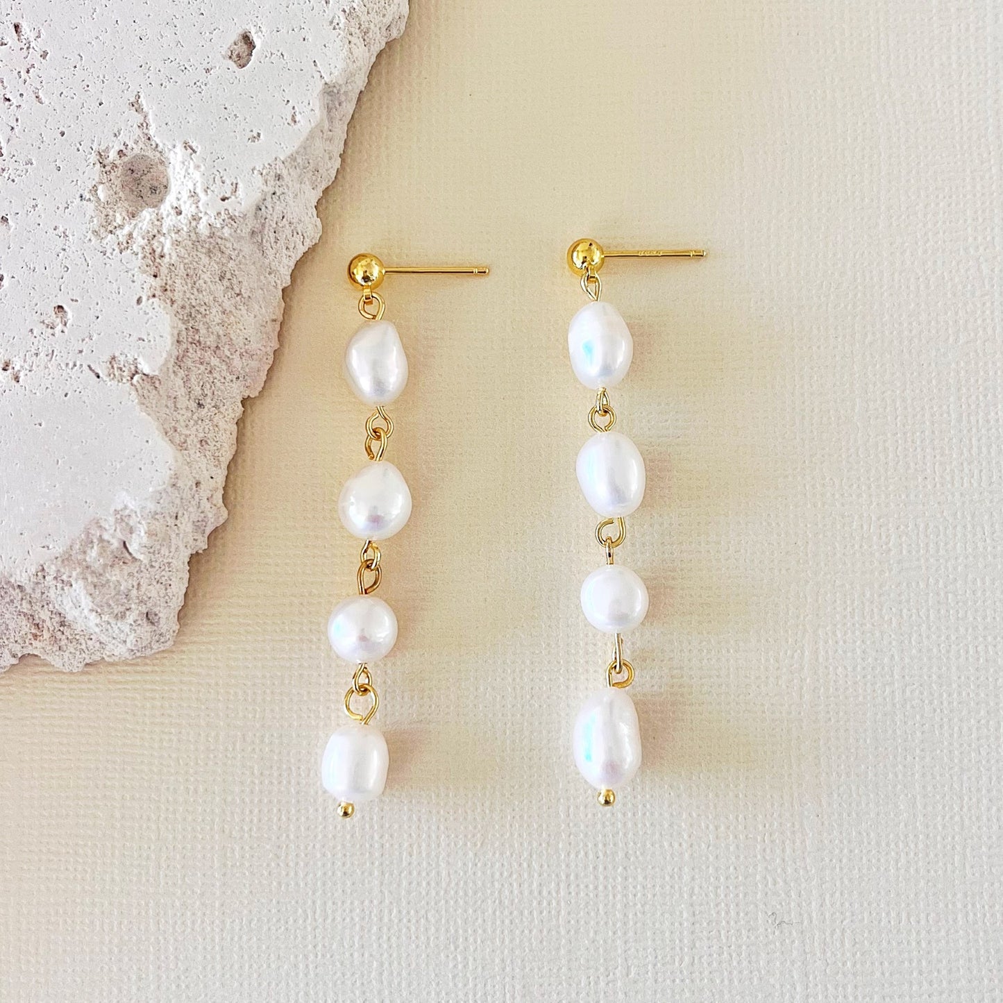757 | GEORGIE FRESHWATER PEARL EARRINGS | GOLD