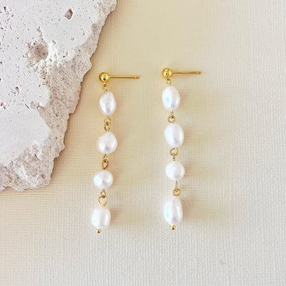 757 | GEORGIE FRESHWATER PEARL EARRINGS | GOLD