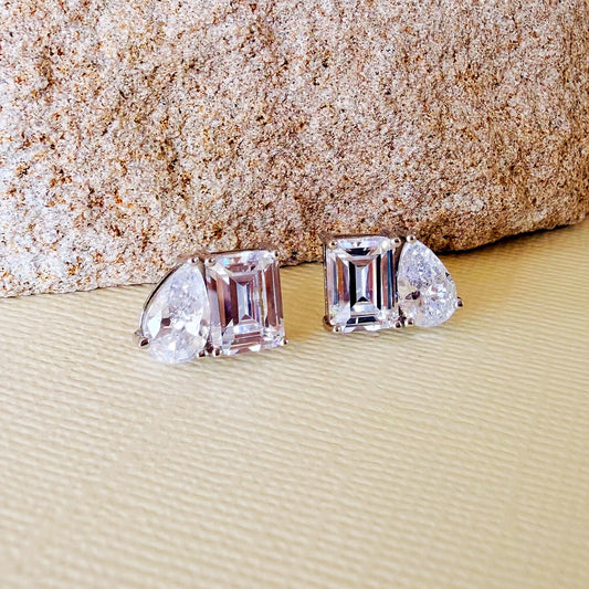 868 | GEORGINA PEAR & EMERALD CUT EARRINGS