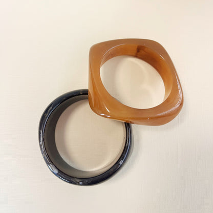 781 | HAYES BANGLE DUO | DARK CHOCOLATE & BURNT CARAMEL