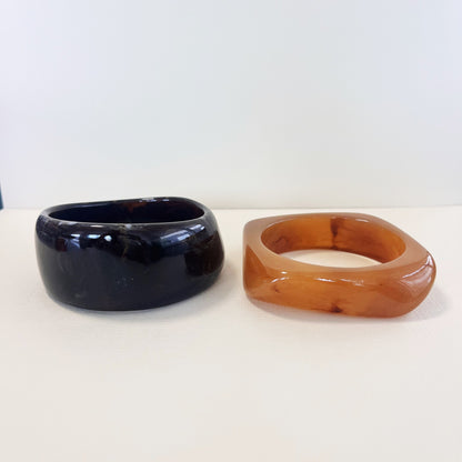 781 | HAYES BANGLE DUO | DARK CHOCOLATE & BURNT CARAMEL