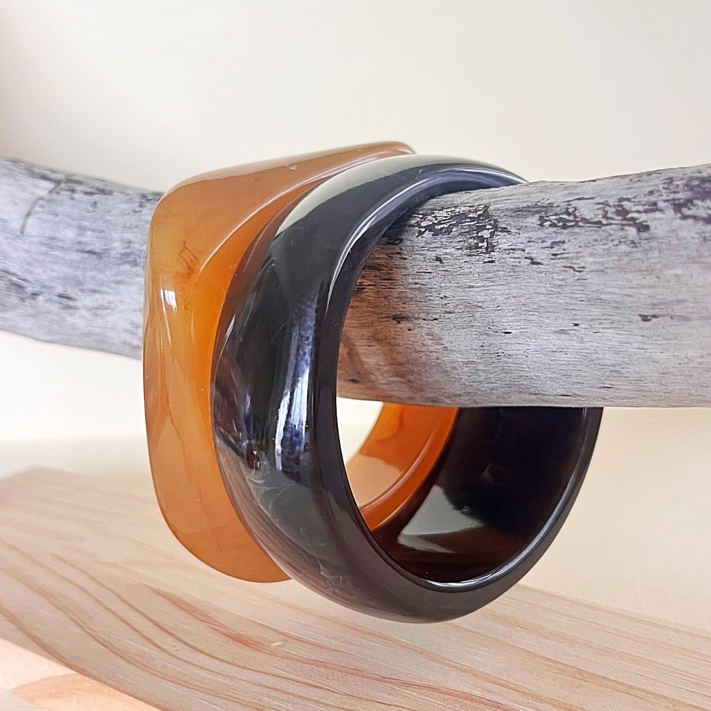 781 | HAYES BANGLE DUO | DARK CHOCOLATE & BURNT CARAMEL