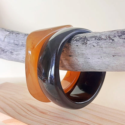 781 | HAYES BANGLE DUO | DARK CHOCOLATE & BURNT CARAMEL