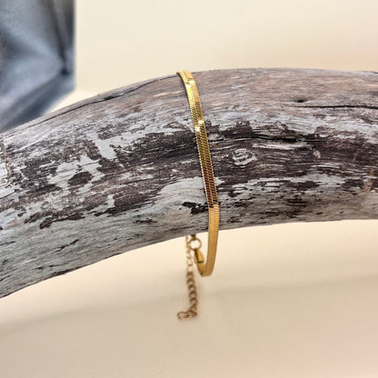742 | HERRINGBONE  BRACELET | GOLD