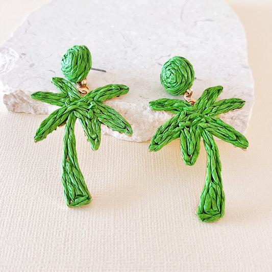 722 | ISLAND PALM EARRINGS | GREEN