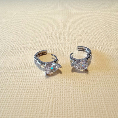 879 | KRISTEN PEAR-CUT HUGGIES | SILVER