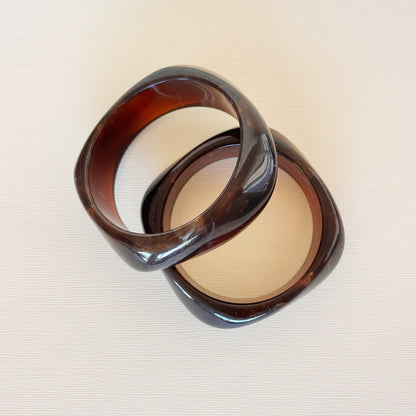 778 | LOUIE RESIN BANGLE | CHOC MARBLE
