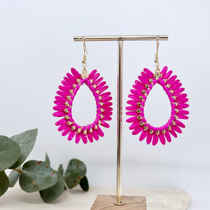 478 | SKYE RAFFIA EARRINGS | MAGENTA